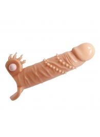 Телесная удлиняющая вибронасадка Penis Sleeve Connor - 17 см. - Baile - в Стерлитамаке купить с доставкой