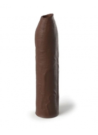 Коричневая насадка-удлинитель Uncut Silicone Penis Enhancer - 17,8 см. - Pipedream - в Стерлитамаке купить с доставкой