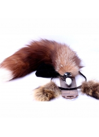 Игровой комплект: серебристая анальная пробка с пушистым хвостом и ободок-ушки - Crazy Handmade - купить с доставкой в Стерлитамаке