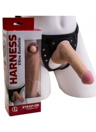 Страпон Harness из двух предметов: трусики с плугом и насадка-фаллос - 17 см. - LOVETOY (А-Полимер) - купить с доставкой в Стерлитамаке