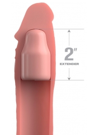 Телесная насадка-удлинитель 2 Inch Silicone X-tension with Strap - 20,3 см. - Pipedream - в Стерлитамаке купить с доставкой