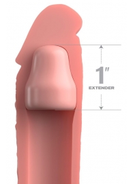Телесная насадка-удлинитель 1 Inch Silicone X-tension - 17,8 см. - Pipedream - в Стерлитамаке купить с доставкой