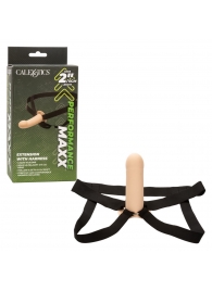 Телесный фаллопротез из силикона Extension with Harness - 15,75 см. - California Exotic Novelties - купить с доставкой в Стерлитамаке