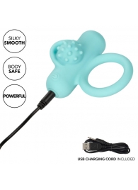 Аквамариновое эрекционное виброкольцо Silicone Rechargeable Nubby Lover’s Delight - California Exotic Novelties - в Стерлитамаке купить с доставкой