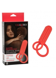 Красное эрекционное кольцо Silicone Rechargeable Vertical Dual Enhancer - California Exotic Novelties - в Стерлитамаке купить с доставкой