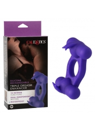 Фиолетовое эрекционное виброкольцо с двумя моторами Silicone Rechargeable Triple Orgasm Enhancer - California Exotic Novelties - в Стерлитамаке купить с доставкой