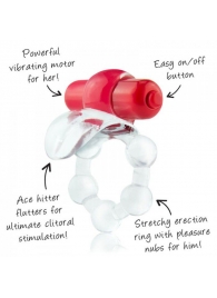 Виброкольцо с язычком и красным виброэлементом Overtime - Screaming O - в Стерлитамаке купить с доставкой