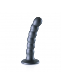 Серый фаллоимитатор Beaded G-Spot - 13,8 см. - Shots Media BV