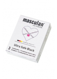 Ультрапрочные презервативы Masculan Ultra Safe Black - 3 шт. - Masculan - купить с доставкой в Стерлитамаке