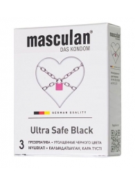 Ультрапрочные презервативы Masculan Ultra Safe Black - 3 шт. - Masculan - купить с доставкой в Стерлитамаке