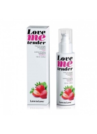 Съедобное согревающее массажное масло Love Me Tender Strawberry с ароматом клубники - 100 мл. - Love to Love - купить с доставкой в Стерлитамаке