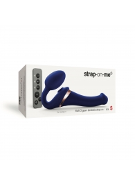 Синий безремневой страпон Multi Orgasm Size S с клиторальной стимуляцией - Strap-on-me - купить с доставкой в Стерлитамаке