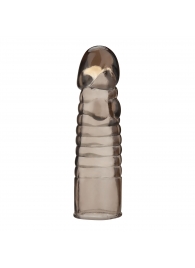 Дымчатая насадка-удлинитель Ribbed Realistic Penis Enhancing Sleeve Extension - 15,2 см. - BlueLine - в Стерлитамаке купить с доставкой