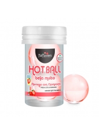 Лубрикант на масляной основе Hot Ball Beija Muito с ароматом клубники и шампанского (2 шарика по 3 гр.) - HotFlowers - купить с доставкой в Стерлитамаке