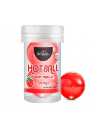 Лубрикант на масляной основе Hot Ball Beija Muito с ароматом клубники (2 шарика по 3 гр.) - HotFlowers - купить с доставкой в Стерлитамаке