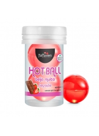 Лубрикант на масляной основе Hot Ball Beija Muito с ароматом шоколада и клубники (2 шарика по 3 гр.) - HotFlowers - купить с доставкой в Стерлитамаке