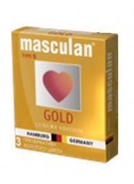 Презервативы Masculan Ultra Gold с золотым напылением и ароматом ванили - 3 шт. - Masculan - купить с доставкой в Стерлитамаке