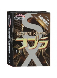 Суженные к основанию презервативы Sagami Xtreme COBRA - 3 шт. - Sagami - купить с доставкой в Стерлитамаке