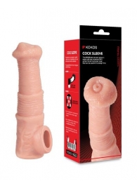 Телесная фантазийная насадка на член Cock Sleeve Size M - KOKOS - в Стерлитамаке купить с доставкой