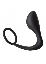 Черное эрекционное кольцо с анальной пробкой Anal Plug With Cockring - Dream Toys - в Стерлитамаке купить с доставкой