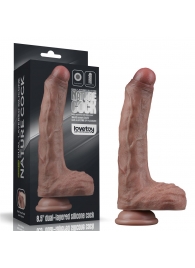 Коричневый фаллоимитатор 8.5 Dual Layered Silicone - 22 см. - Lovetoy