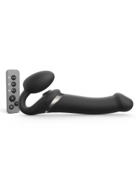 Черный безремневой страпон Multi Orgasm Size L с клиторальной стимуляцией - Strap-on-me - купить с доставкой в Стерлитамаке