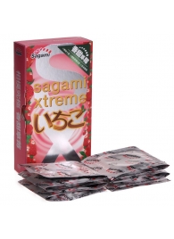 Презервативы Sagami Xtreme Strawberry c ароматом клубники - 10 шт. - Sagami - купить с доставкой в Стерлитамаке