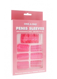 Набор из 7 розовых насадок на пенис ONE-A-DAY PENIS SLEEVES PINK - Seven Creations - в Стерлитамаке купить с доставкой