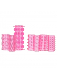 Набор из 7 розовых насадок на пенис ONE-A-DAY PENIS SLEEVES PINK - Seven Creations - в Стерлитамаке купить с доставкой