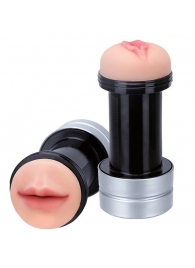 Двусторонний мастурбатор REALSTUFF 2 IN 1 HUMMER MOUTH   VAGINA - ротик и вагина - Dream Toys - в Стерлитамаке купить с доставкой