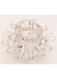 Прозрачное гелевое эрекционное кольцо с шипиками - Toyfa Basic - в Стерлитамаке купить с доставкой