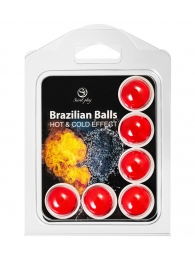 Набор из 6 шариков с массажным маслом Brazilian Balls с охлаждающим и разогревающим эффектом - Secret Play - купить с доставкой в Стерлитамаке