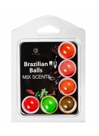 Набор из 6 шариков с ароматизированными массажными маслами Brazilian Balls - Secret Play - купить с доставкой в Стерлитамаке