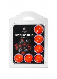 Набор из 6 шариков с массажным маслом Brazilian Balls с ароматом ягод - Secret Play - купить с доставкой в Стерлитамаке