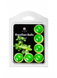 Набор из 6 шариков с массажным маслом Brazilian Balls с ароматом мяты - Secret Play - купить с доставкой в Стерлитамаке