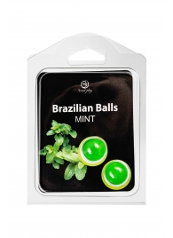 Набор из 2 шариков с массажным маслом Brazilian Balls с ароматом мяты - Secret Play - купить с доставкой в Стерлитамаке