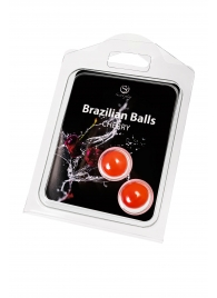 Набор из 2 шариков с массажным маслом Brazilian Balls с ароматом вишни - Secret Play - купить с доставкой в Стерлитамаке