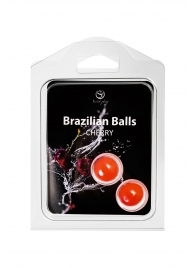 Набор из 2 шариков с массажным маслом Brazilian Balls с ароматом вишни - Secret Play - купить с доставкой в Стерлитамаке