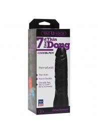 Насадка-фаллоимитатор для страпон-систем Vac-U-Lock CodeBlack 7 Inch Thin Dong - 18,3 см. - Doc Johnson - купить с доставкой в Стерлитамаке