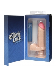 Вибромассажер-реалистик телесного цвета на присоске The Realistic Cock Vibrating 6” - 21,6 см. - Doc Johnson