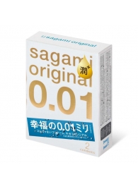 Увлажнённые презервативы Sagami Original 0.01 Extra Lub - 2 шт. - Sagami - купить с доставкой в Стерлитамаке