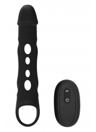 Черная насадка-удлинитель Vibrating Extender With Remote с вибрацией - Dream Toys - в Стерлитамаке купить с доставкой
