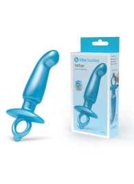 Голубая анальная пробка для массажа простаты Hither Silicone Prostate Plug - 14,3 см. - b-Vibe - в Стерлитамаке купить с доставкой