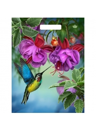 Пакет с принтом в виде колибри в цветах с вырубной ручкой (31х40 см) - Сима-Ленд - купить с доставкой в Стерлитамаке