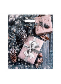 Новогодний пакет с принтом в виде подарков и вырубной ручкой (45х38 см) - Сима-Ленд - купить с доставкой в Стерлитамаке
