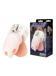 Белая клетка для пениса Silicone Small 2 in Cock Cage With Ball Divider - BlueLine - купить с доставкой в Стерлитамаке