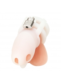 Белая клетка для пениса Silicone Small 2 in Cock Cage With Ball Divider - BlueLine - купить с доставкой в Стерлитамаке