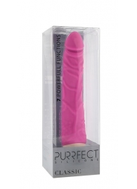 Розовый вибратор-реалистик с венками PURRFECT SILICONE CLASSIC 7.1INCH PINK  - 18 см. - Dream Toys