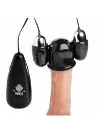 Черная стимулирующая насадка для головки полового члена Multi Speed Vibrating Penis Head Teaser - XR Brands - в Стерлитамаке купить с доставкой