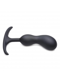 Черный массажер простаты с утяжелителями Premium Silicone Weighted Prostate Plug Medium - 16,3 см. - XR Brands - в Стерлитамаке купить с доставкой